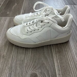 Veja All-White Lace-Up Sneakers